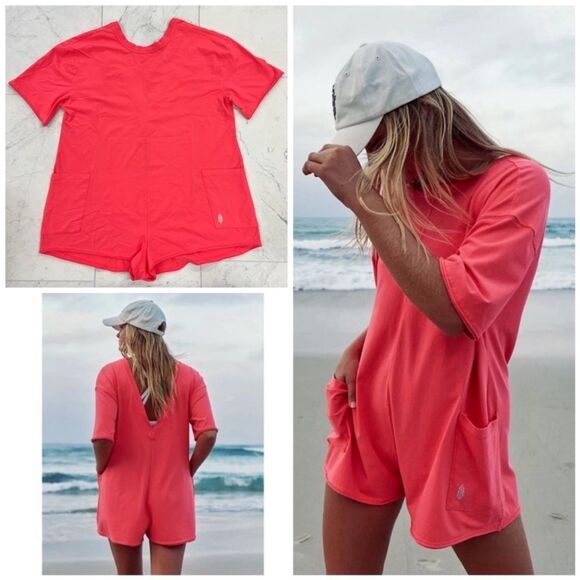 Free People Hot Shot Tee Romper - Picture 1 of 2